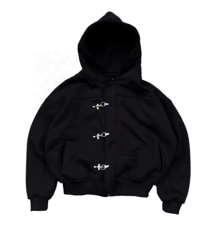 Veste Zippée Streetwear Y2K – Design Authentique & Fermeture Boutonnée Originale